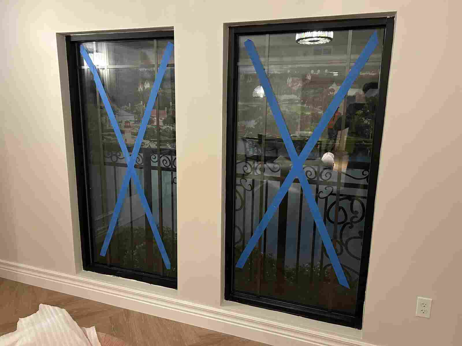Glass wine room detail